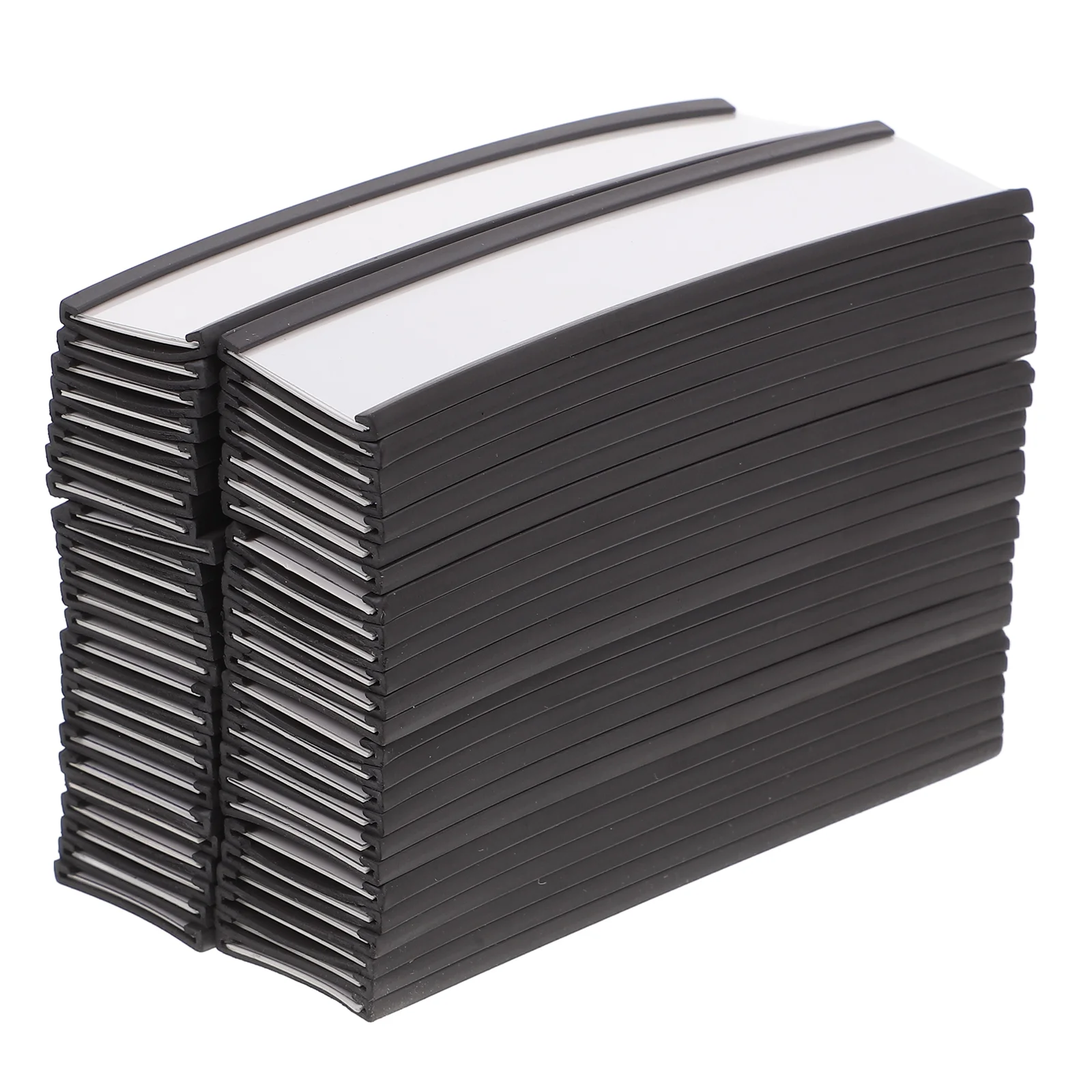 50 Pcs Plug-in Label Holder Magnet Printer Labels Magnetic Sign File Cabinet Cabinets White Board Strips Holders Rack