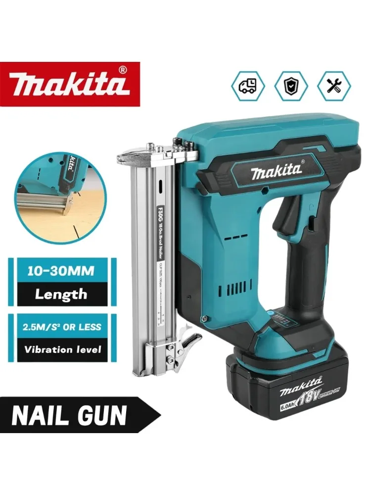 Originele Makita DFN350 draadloze spijkerpistool voor spijkers van 15-35 mm, lichtgewicht en compact voor trim- en afwerkingswerkzaamheden in de timmerbouw - afbeelding 2
