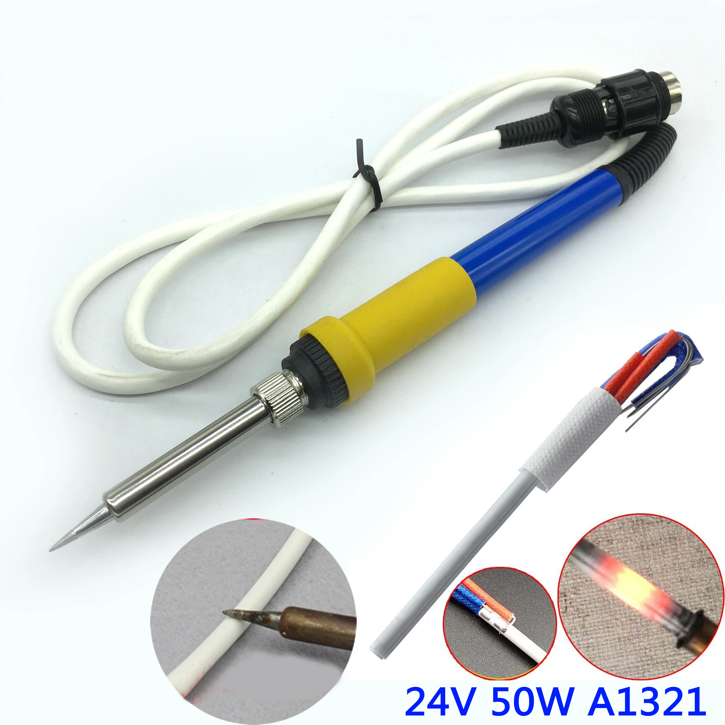 Blue/White 907 Soldering Iron Handle Silicone Cable A1321 Heating Core For 936 852D+ 853D 898D 936B 937D Repair Rework Station