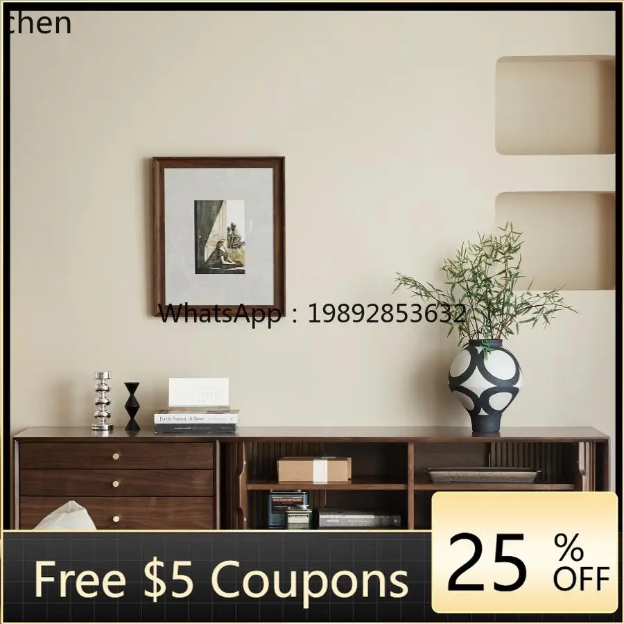 

TV floor-to-ceiling cabinet light luxury small apartment coffee table combination living room TV cabinet