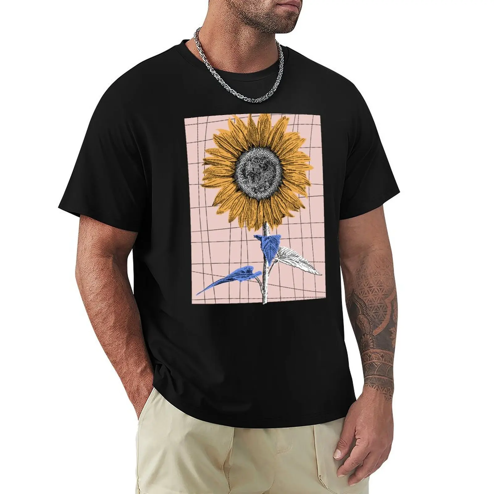 

Sunflower in blue and yellow T-Shirt affliction shirts luxury t-shirt hippie clothes cotton man t-shirts t shirt for men