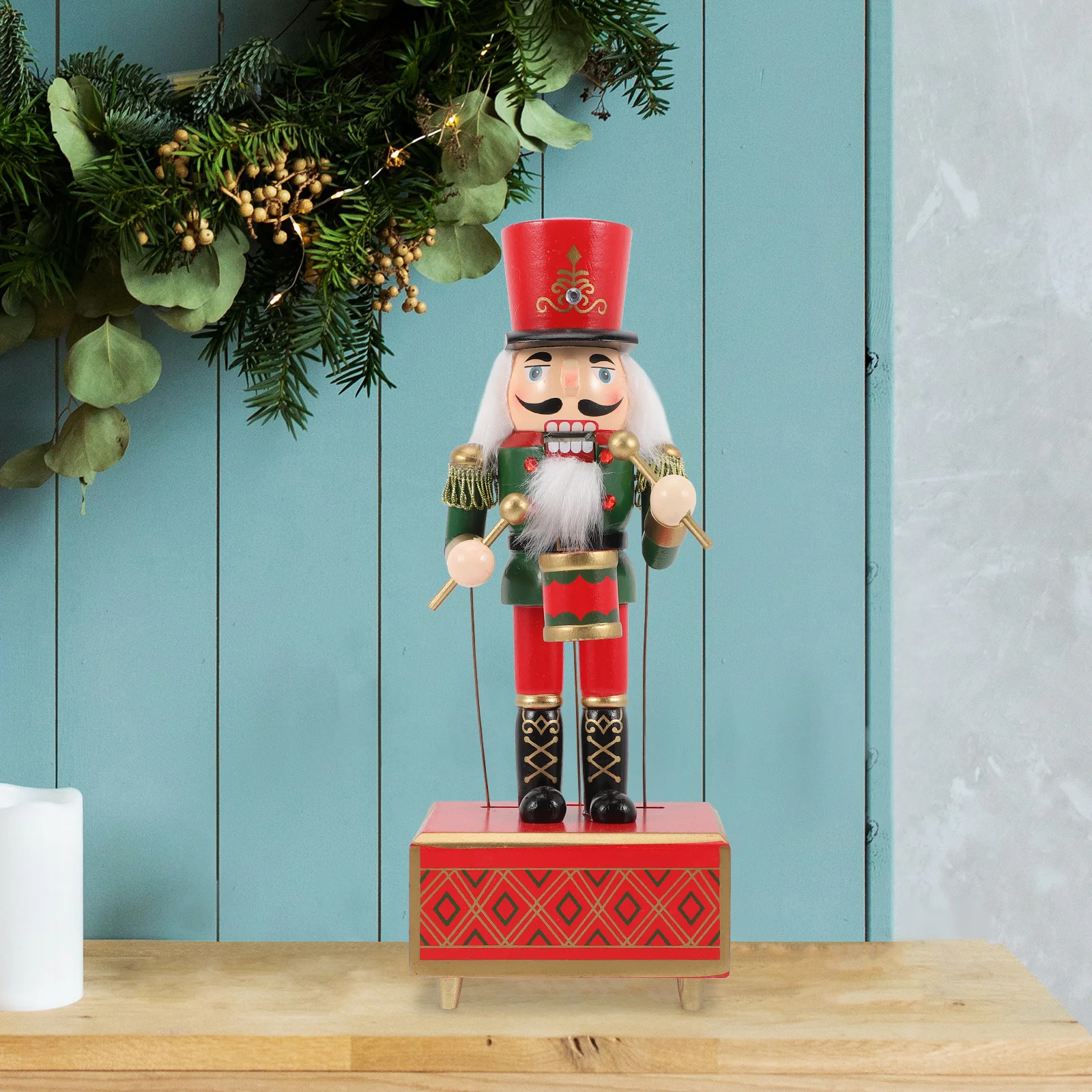 

Wood Nutcracker Music Box Handcrafted Christmas Gift for Her Holiday Home Decor Musical Box Xmas Present Musical Adorn