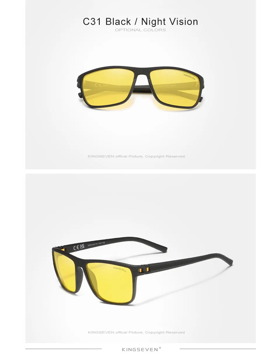 Kings even hd polarisierte sonnenbrille für männer uv400 schützen augen brille blau spiegel körnigkeit designer rechteck marken brillen – Detail 5