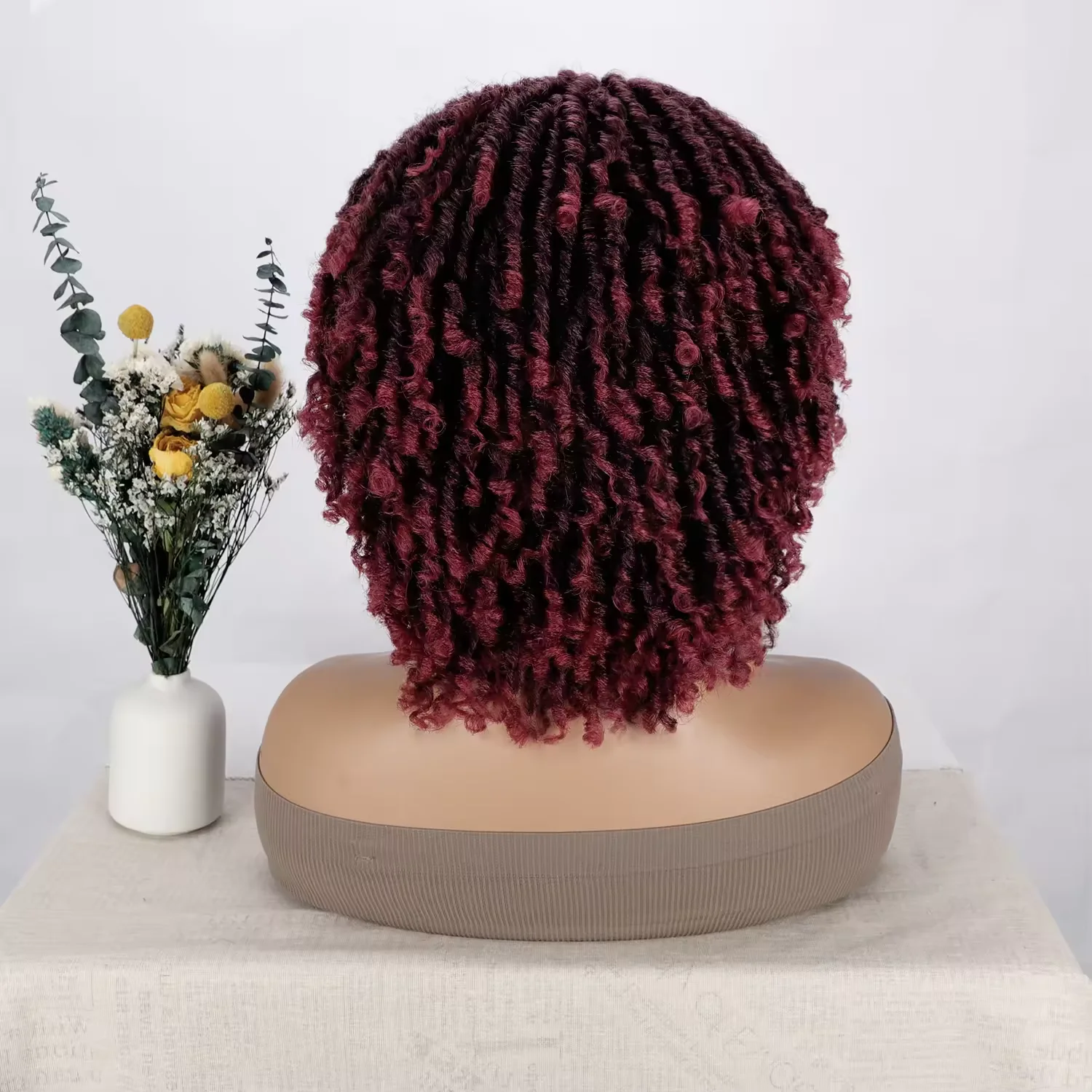 Pelucas Afro trenzadas sintéticas para mujer, pelo corto Afro grande, rastas de ganchillo, color negro y marrón, BUG