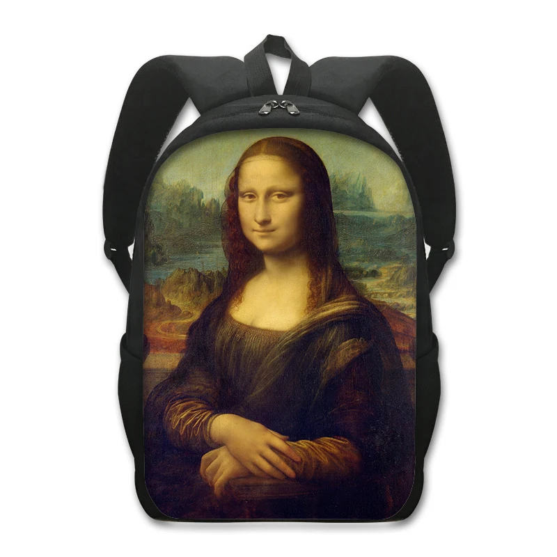 Mochila Da Vinci Rocks para homens e mulheres, bolsas de viagem, Mona Lisa, bolsas escolares para meninos e meninas adolescentes, mochilas para laptop, mochila