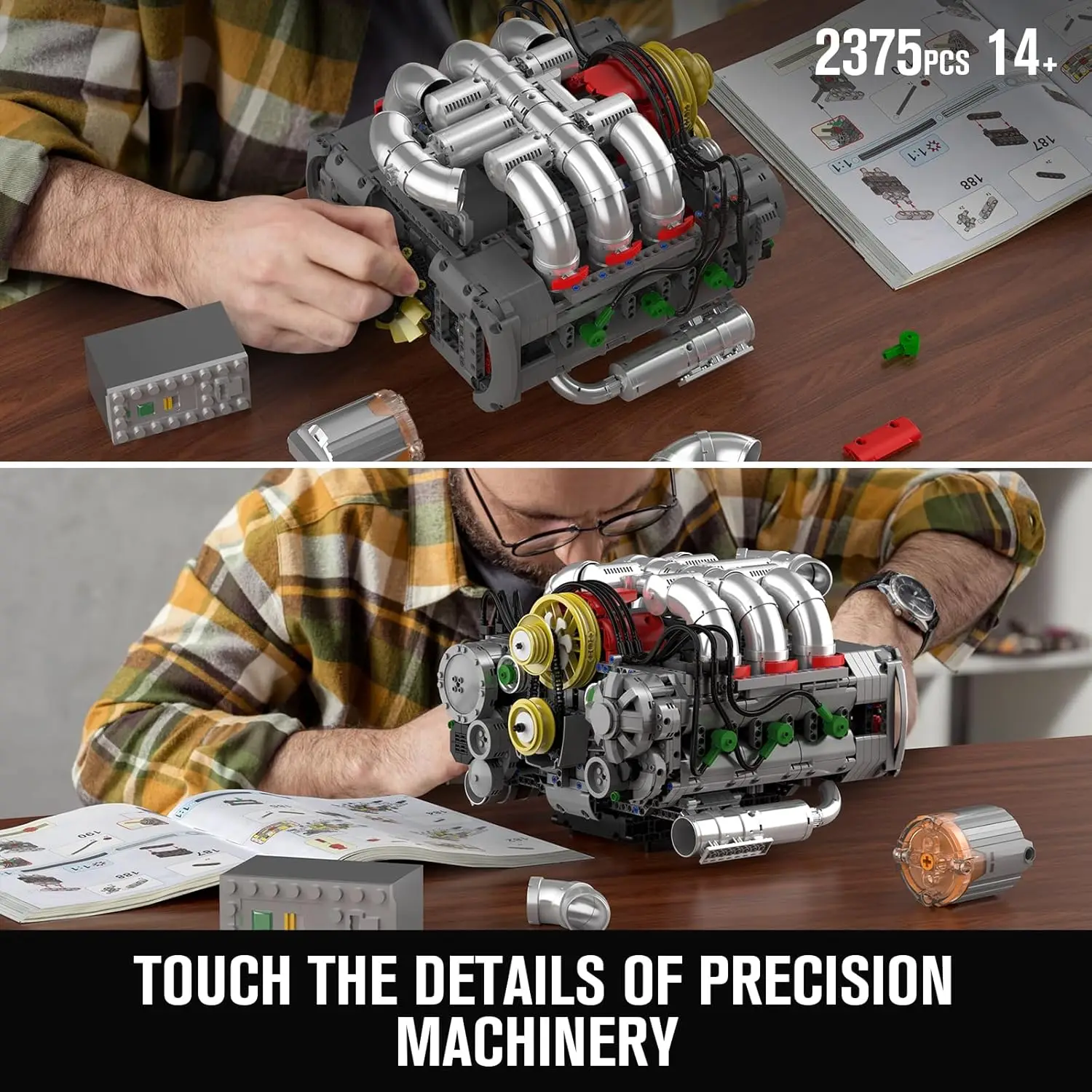 ボクサーモデルエンジン組み立てキット - 車ミニエンジン組み立てキットバッテリー/モーター10181ブロックセット - 大人向けSTEMおもちゃギフト