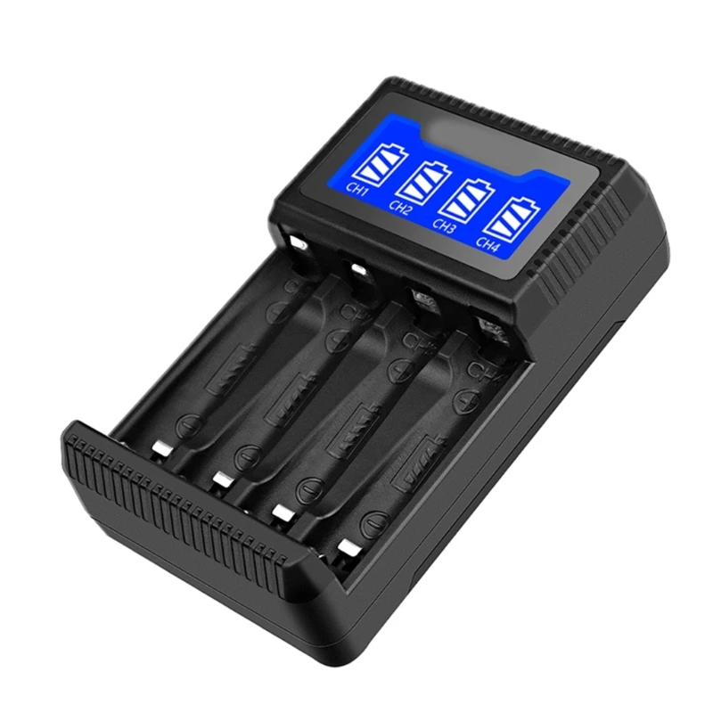 High-Speed 4 Slot AA AAA Battery USB Charging LCD Display