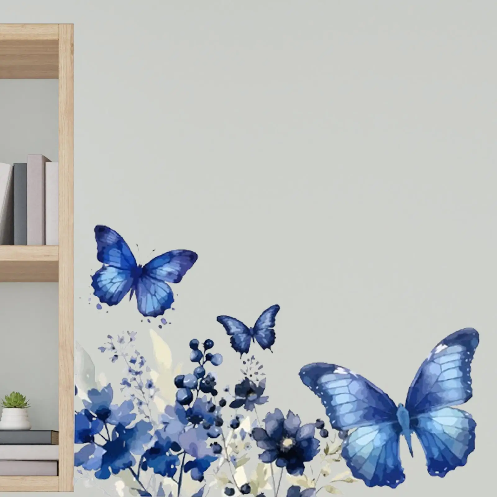 Blue Butterfly Wall Stickers Wall Art Murals Corridor Wallpaper Wall Decal