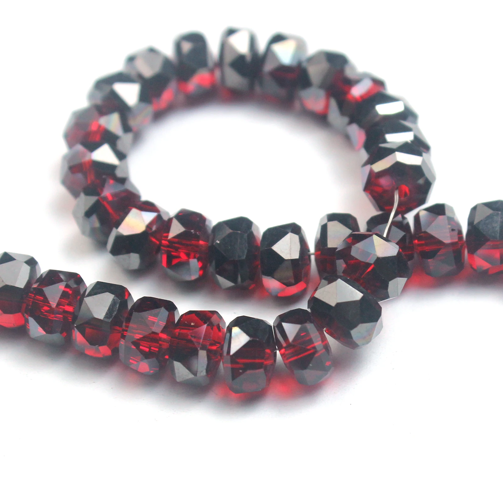 Crystal Beads with Faceted Glass Beads for Jewelry Making Loose Spacer Dark Red Beads DIY Bracelets Accessories Bul