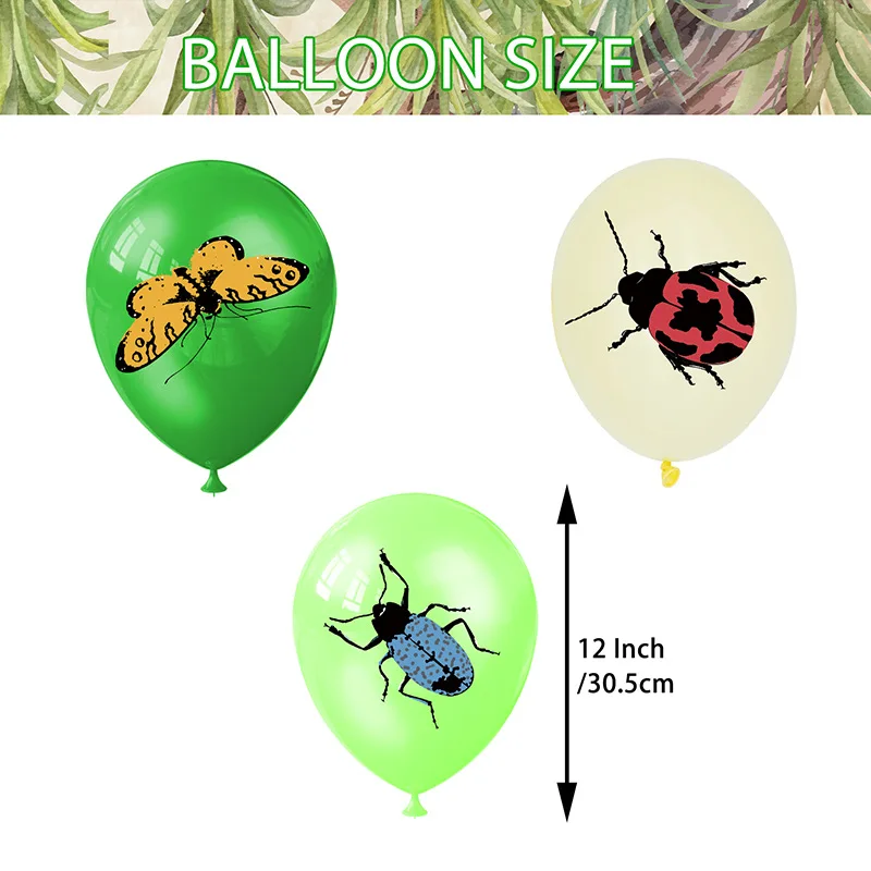 18pcs Spring Summer Insect Balloons Butterfly Bug Latex Balloon for Baby Shower Insects Birthday Party Decorations Supplies