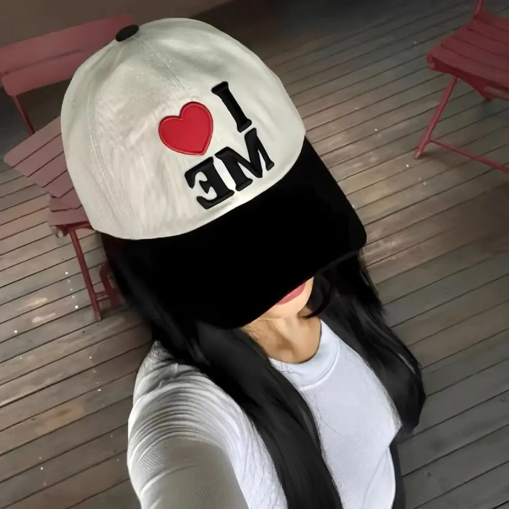 

Retro Embroidered Embroidery Baseball Cap Heart Peaked Cap Letter Baseball Hat Cotton Sunscreen Hat Sun Hat Cycling