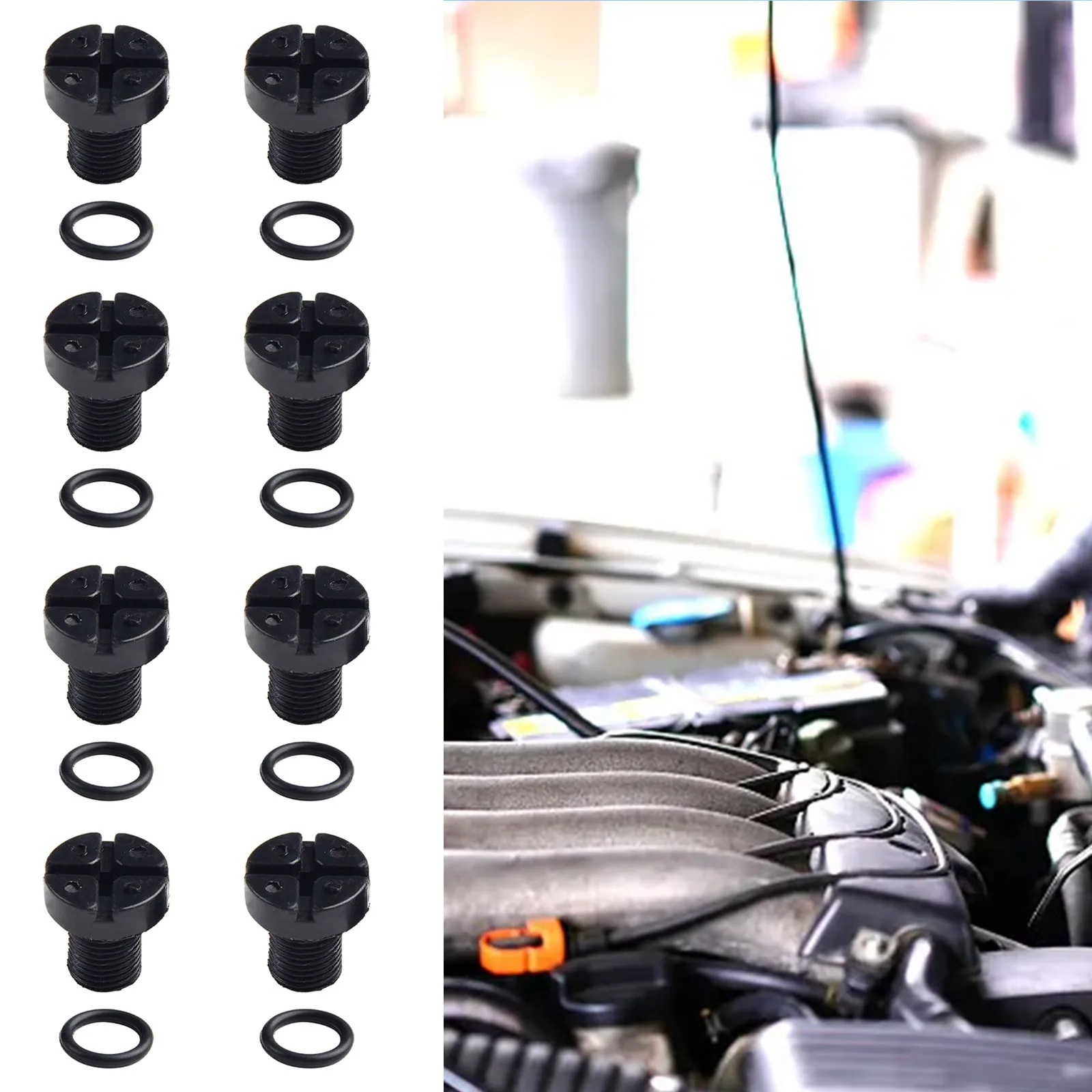 High Quality 8X Black Brand New Bleed Screw Car Radiator 17 11 1 712 788 17111712788 17x10mm Direct Replacement