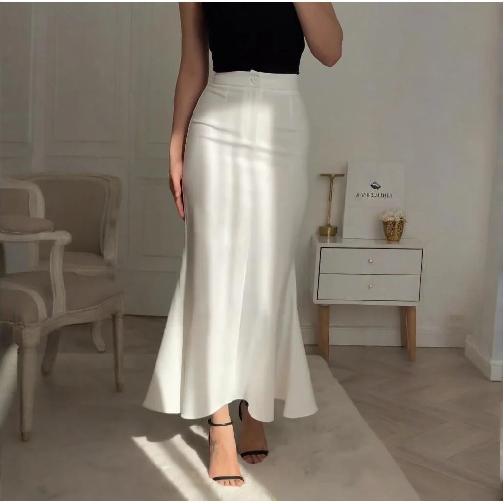 

Модная длинная юбка-футляр для офиса, элегантная женская юбка макси из полиэстера с эффектом стройности