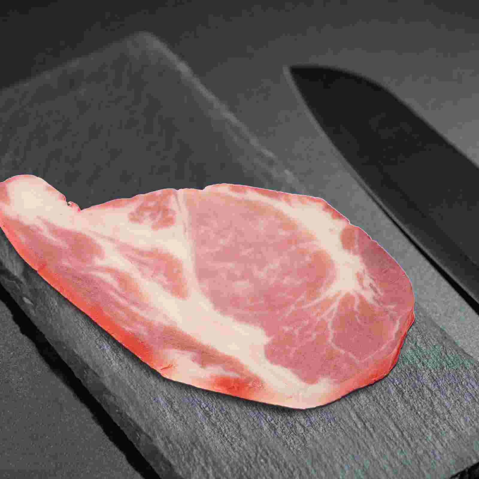 Simulation Beef Slices Real Looking Fake Meat Kids Plaything Cooked Model Lifelike Photography Toy