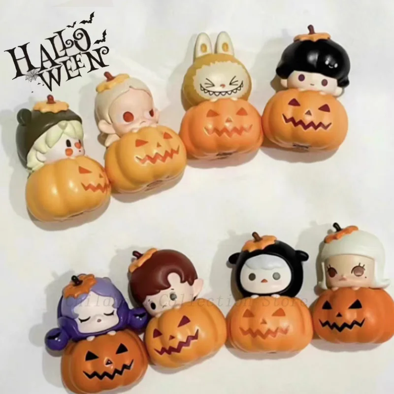 Halloween Pumpkin Series SKULLPANDA MOLLY ZISIGA PUCKY HACIPUPU DIMOO LABUBU ZIMOMO Action Figure Toys Cute Anime Dolls Gifts