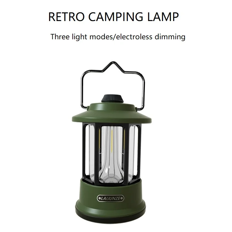 Nordic Old-fashioned Retro Camping Tent Lamp Rechargeable Emergency Railway Lantern Outdoor Picnic Barbecue Camp Lighting Lamp