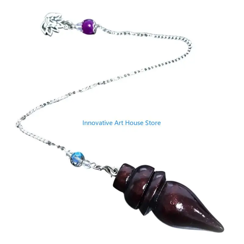 E1PC Contemporary Wooden Pendulum Decors with Chain Reiki Fengshuis Hanging Pendant for Modern Homes Aesthetic Decoration