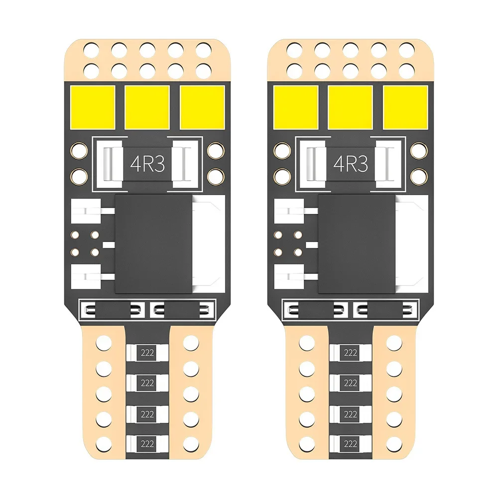 2x 500lm Super Bright T10 W5W Led Bulbs 6 Chip 3030 Smd No Error Canbus Back Light Wedge Parking Trunk Reading Dome Lamp White