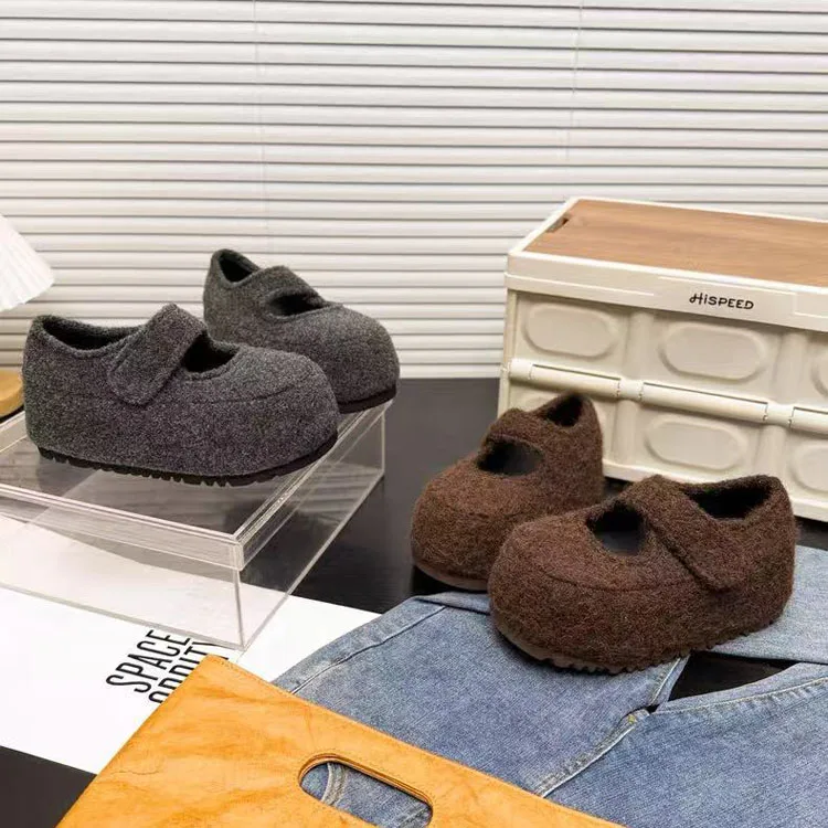 

Женские тапочки-мюли в корейском стиле с круглым носком, на липучке, легко сочетаемые, увеличивающие рост, модные, на низком каблуке