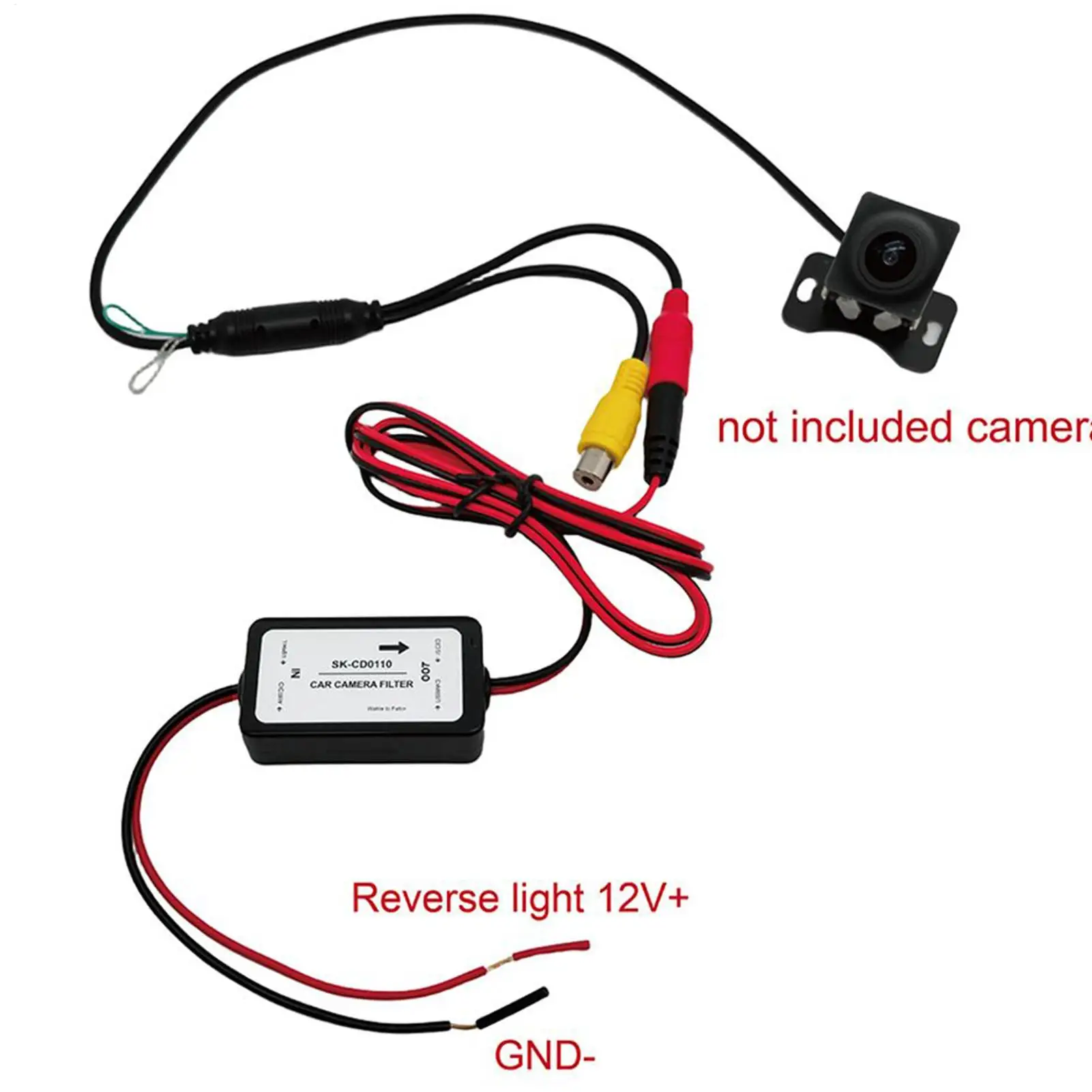Car Backup Camera Voltage Regulator Filter, Eliminate Interference Lines, DC Plug Design Stabilizer for Car Reverse Camera