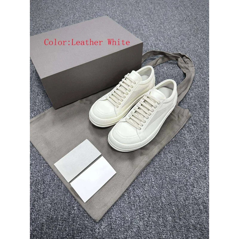 Zapatillas clásicas RICK'S Darkness Style Triangle Logo para mujer y hombre, zapatos clásicos de lujo de ante, cuero y lona, zapatos informales de alta calidad