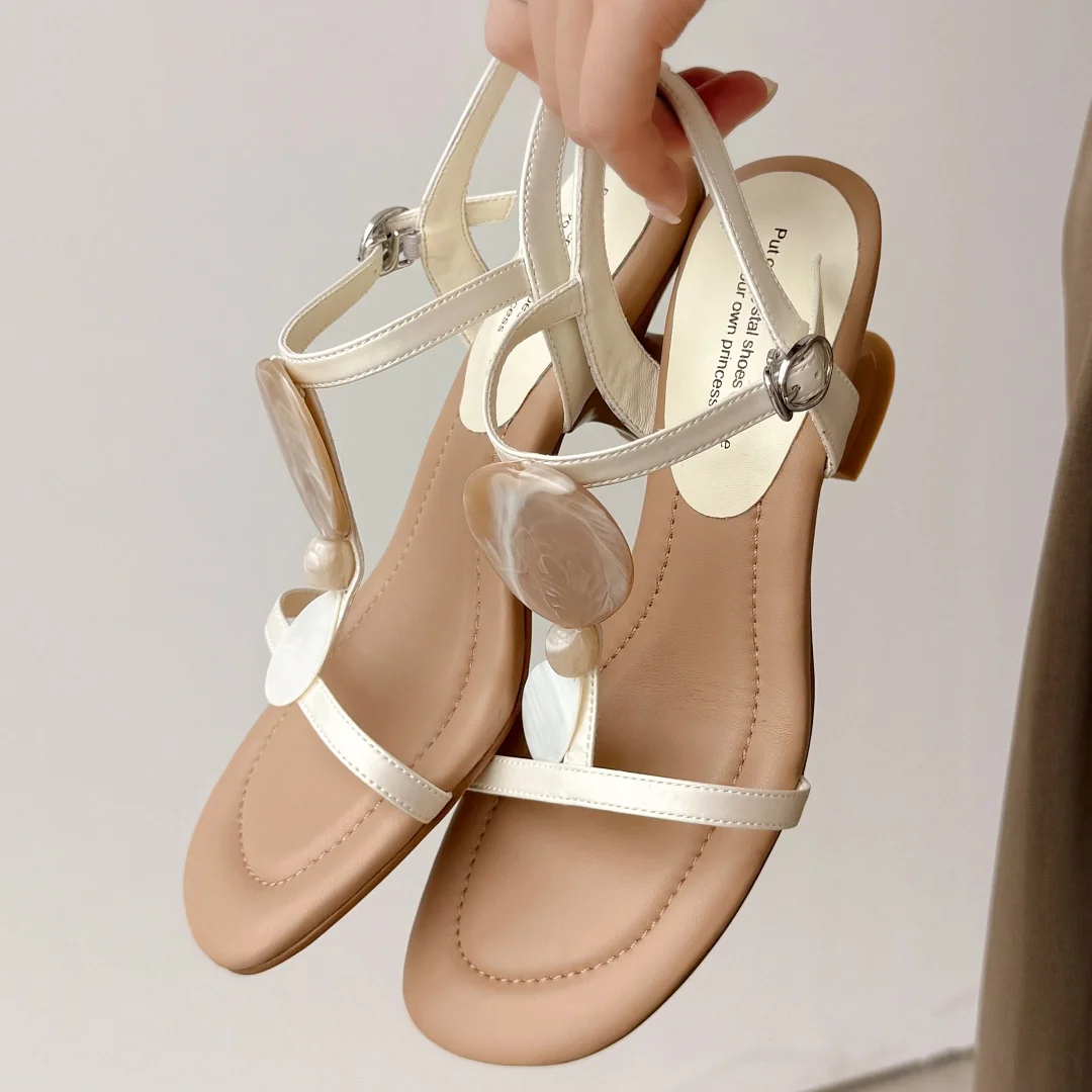 

Женские сандалии danxuefei из натуральной кожи с узким ремешком и Т-образным вырезом, элегантные женские туфли на тонком высоком каблуке 5,5 см, элегантные женские летние туфли-лодочки