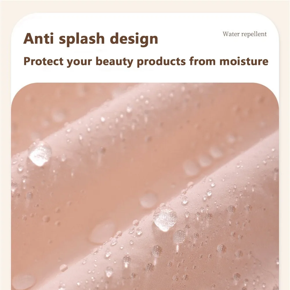 حقيبة مكياج محمولة ذات سعة كبيرة مع خطاف حلوى القطن وحقيبة تواليت للسفر ومستحضرات التجميل وحقيبة تخزين مقاومة للماء