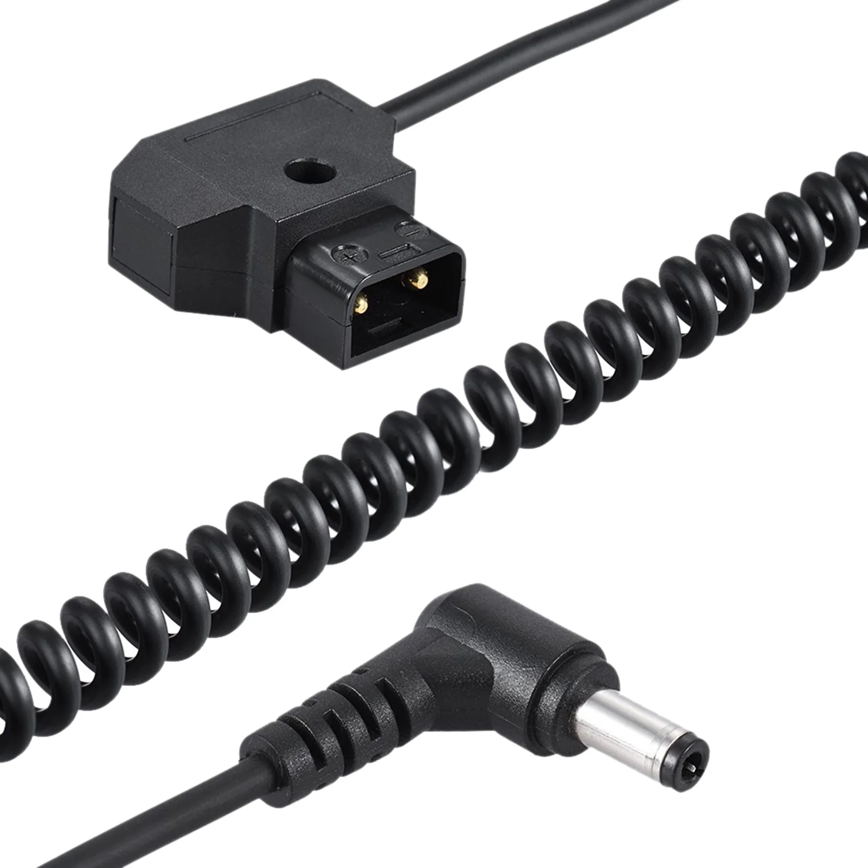 Efficient 2X Coiled 1M/3.28Ft D-Tap 2Pin Male To Dc 5.5 X 2.1Mm Adapter Cable Elastic Line For Anton V-Mount Battery Dslr Cage R