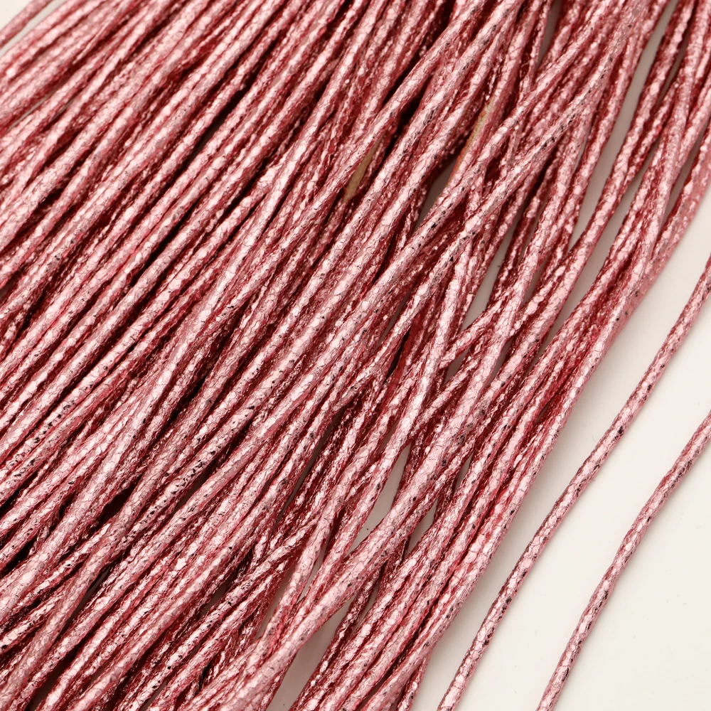 5 ياردة مستديرة فو الجلود الحبل سحق الجليد الملمس الملونة بولي Leather حزام من الجلد النتائج سلسلة حبل عقد دي اي واي سوار صنع