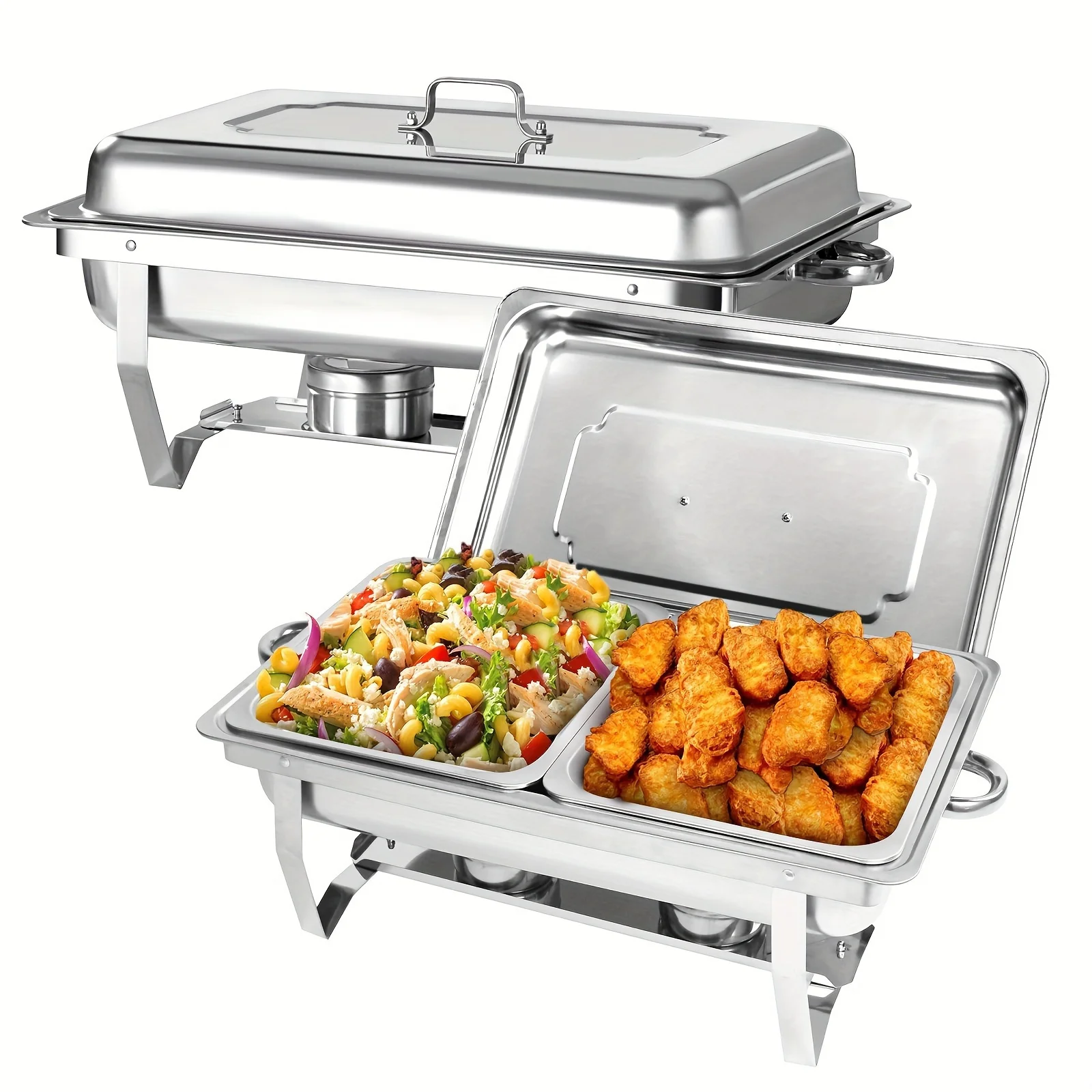 

1/2/4/6/8 Pack 8QT Half Pan Stainless Steel Food Warmer Chafer Complete Set Perfect Party Catering, Buffet, Food Warm