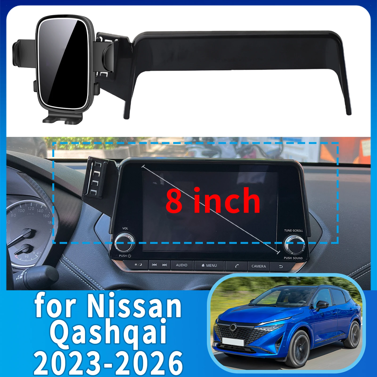 

fit for Nissan Qashqai 2023 2024-2026 8inch Phone Holder, Dashboard Screen Mount Bracket Easy Installation​​ Car accessoires