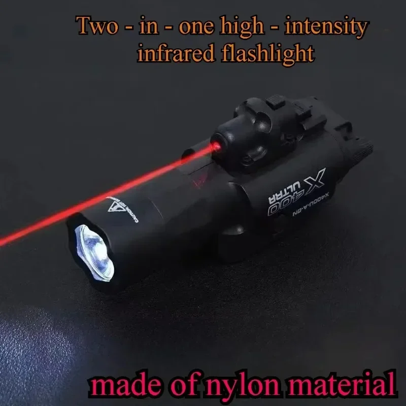 X400U 2-in-1 Hochleistungs-Taschenlampe mit Laserpointer, passend für 20-mm-Schienen, Spielzeug-Airsoft-Waffen, Jagd, CS-Wettkämpfe, Spiele (ohne Batterie)