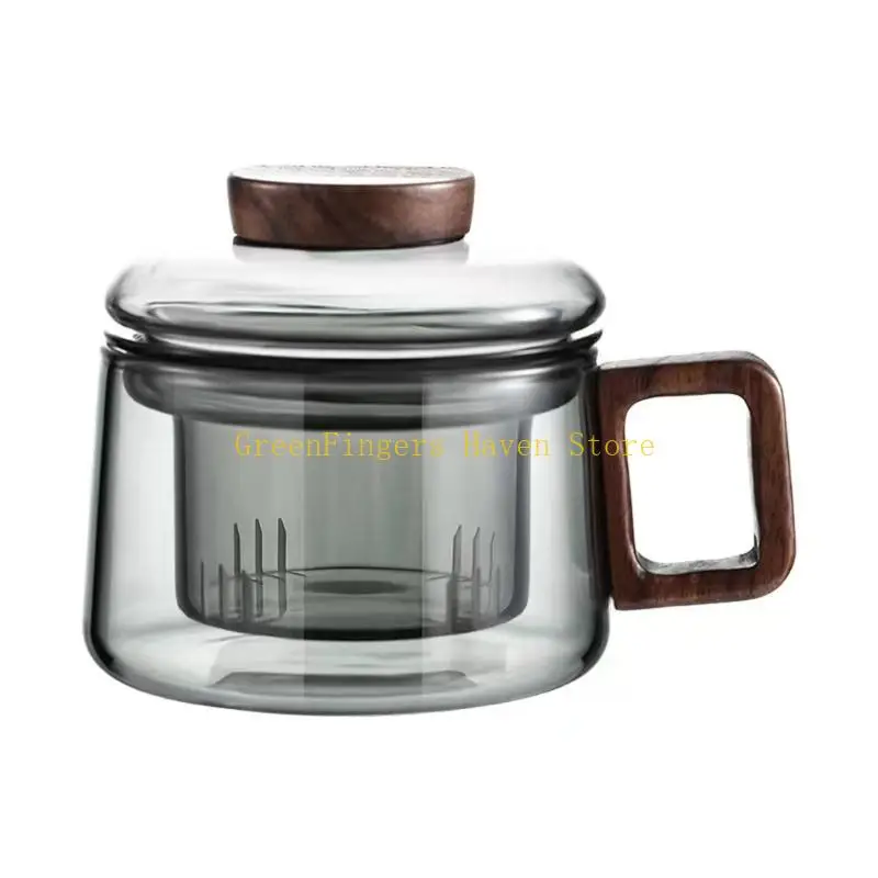 F68D Shatter Proof High Temperatures Resistant Glass Travel Mug Transparent Drinking Cup With Heatproof Handle