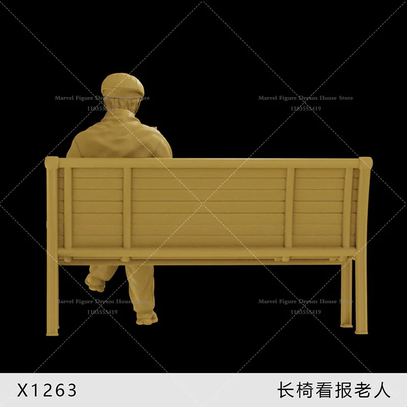 Mini figurine blanche pour hommes, échelle 1/64, échelle 1/43, scène l'inventaire, beurre, lecture de journaux, ElmainPeople, banc de détente, non ander