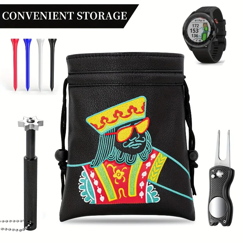 حقيبة ملحقات حقيبة الجولف المحمولة مع مادة البولي يوريثان الاصطناعية، وإغلاق برباط متين، هدية مثالية لحقائب الجولف للاعبي الجولف #2