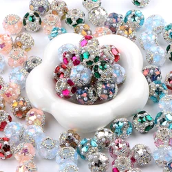 4pcs Five-pointed star Rhinestone wheel bead Acrylic round beads for Jewelry Making supplies DIY Charms Bracelet Space beads