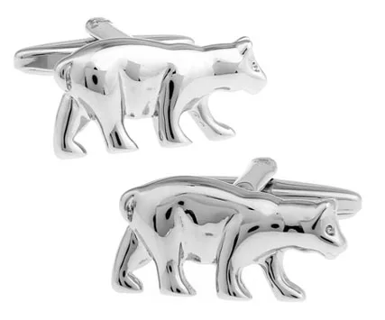 

Factory Price Retail Lovely Animal Cufflinks For Men Fashion Copper Material Polar Bear Design Cuff Links