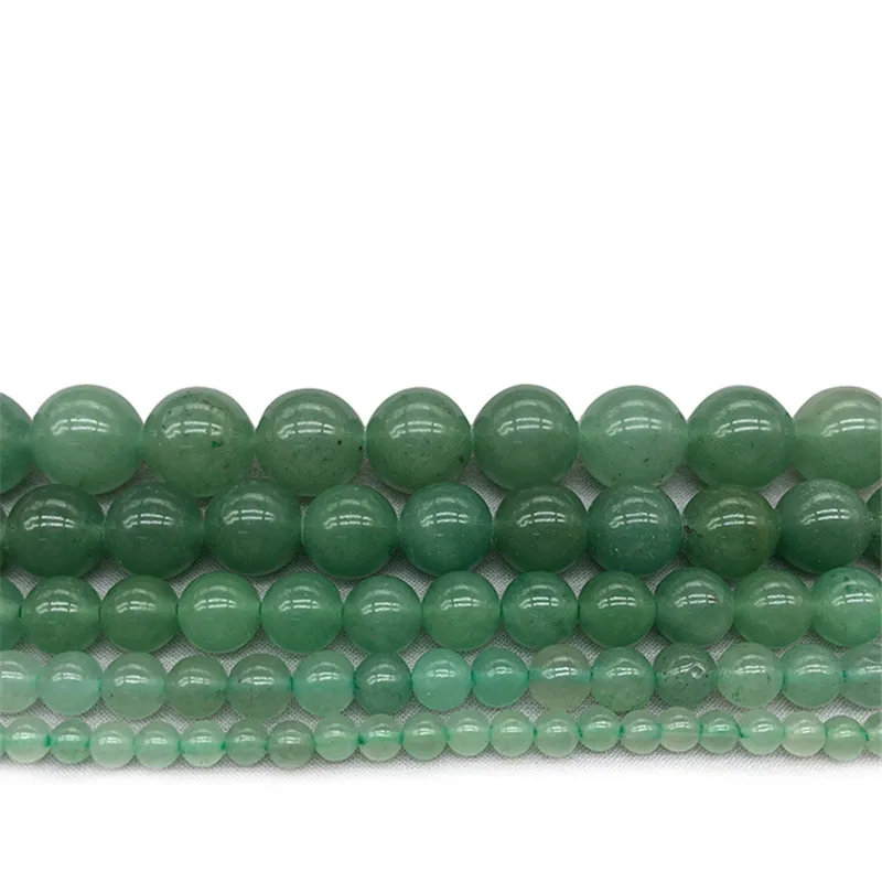 Pierre naturelle Aventurine verte, perles rondes en vrac, fil de 15 pouces, 4, 6, 8, 10, 12 MM, taille au choix pour la fabrication de bijoux