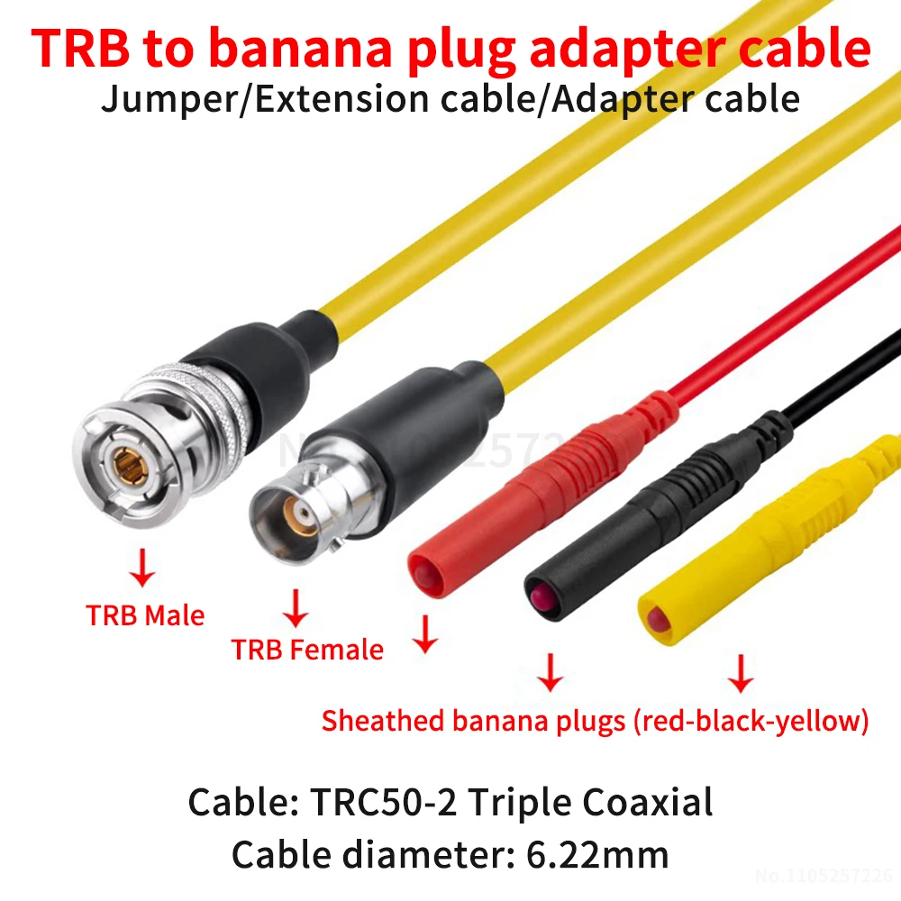 

Тройной коаксиальный тестовый адаптерный кабель TRB с банановым разъемом TRC50-2, малошумящий кабель TRB-JK (1 шт.)
