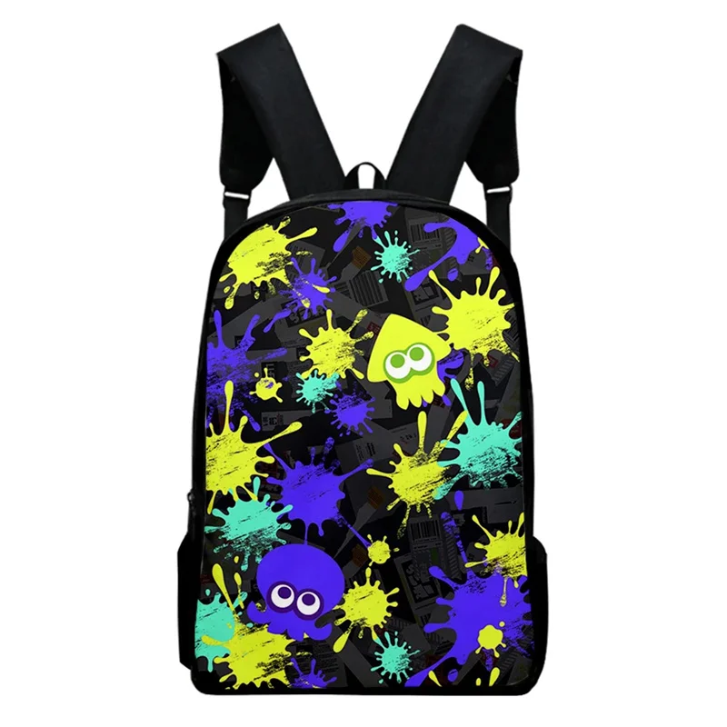 Splatoon 3 Backpack Fashion Student Schoolbag Unique Rucksack Cosplay Zipper Pack Hip-hop Travel Bag Harajuku Daypacks