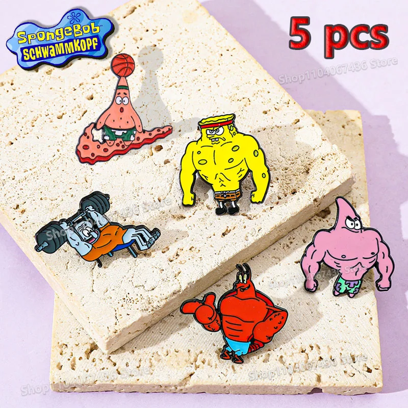 Anime Metal Brooch Sponge-bob Enamel Pin Creative Cartoon Backpack Pin Decoration Hat Accessories for Women Jewelry Gifts