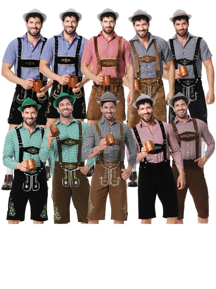   Ruxue tradicional bávaro hombres loween Beer Festival Par Activi conjunto traje étnico poliéster spandex mezcla