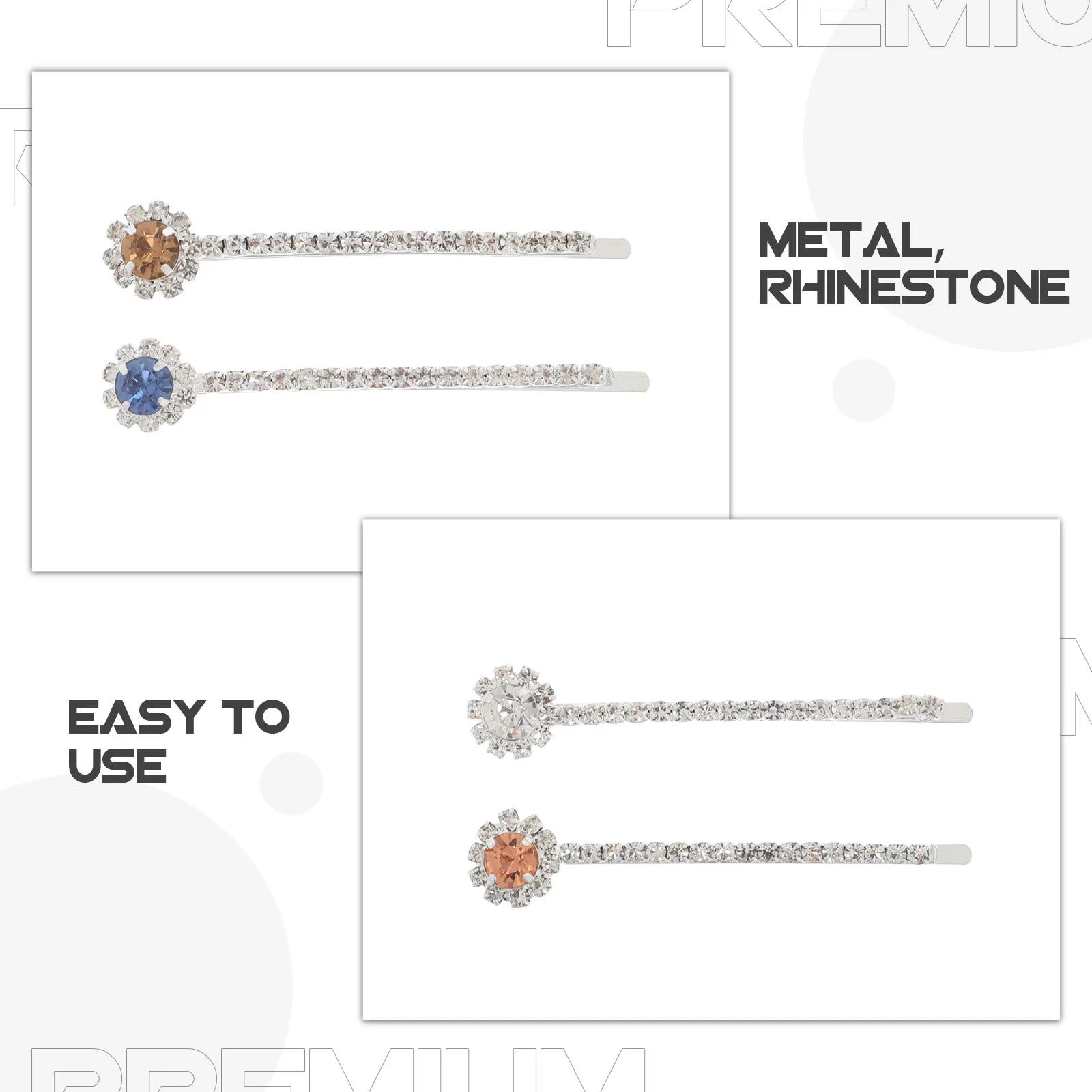 Rhinestone Hair Clips 4Pcs Sparkling Vintage Hair Accessories for Women Wedding Party Bridesmaid Styling
