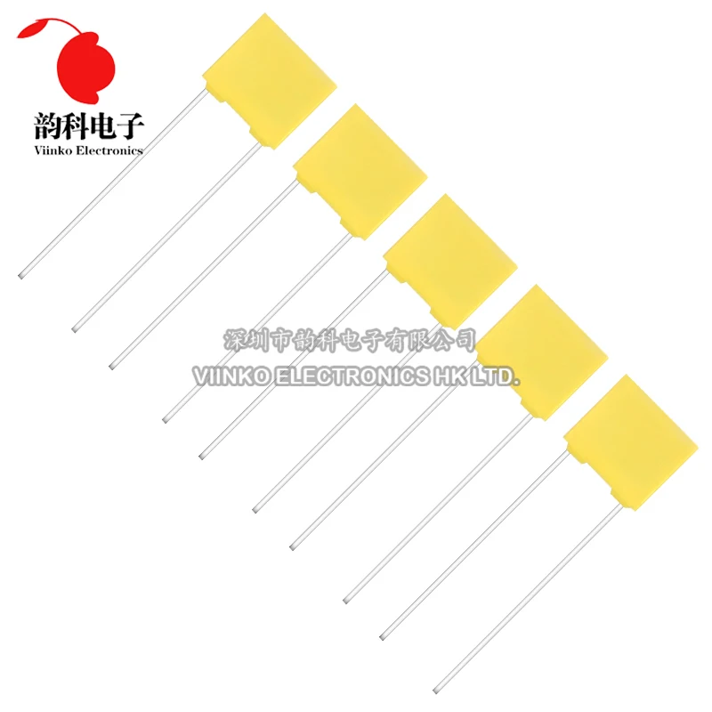 100 Uds película plástica de seguridad de polipropileno 100V 1nF ~ 470nF 100nf 220nf 10nf 47nf 22nf 1nf 0,47 uf 0,1 uf condensador de corrección