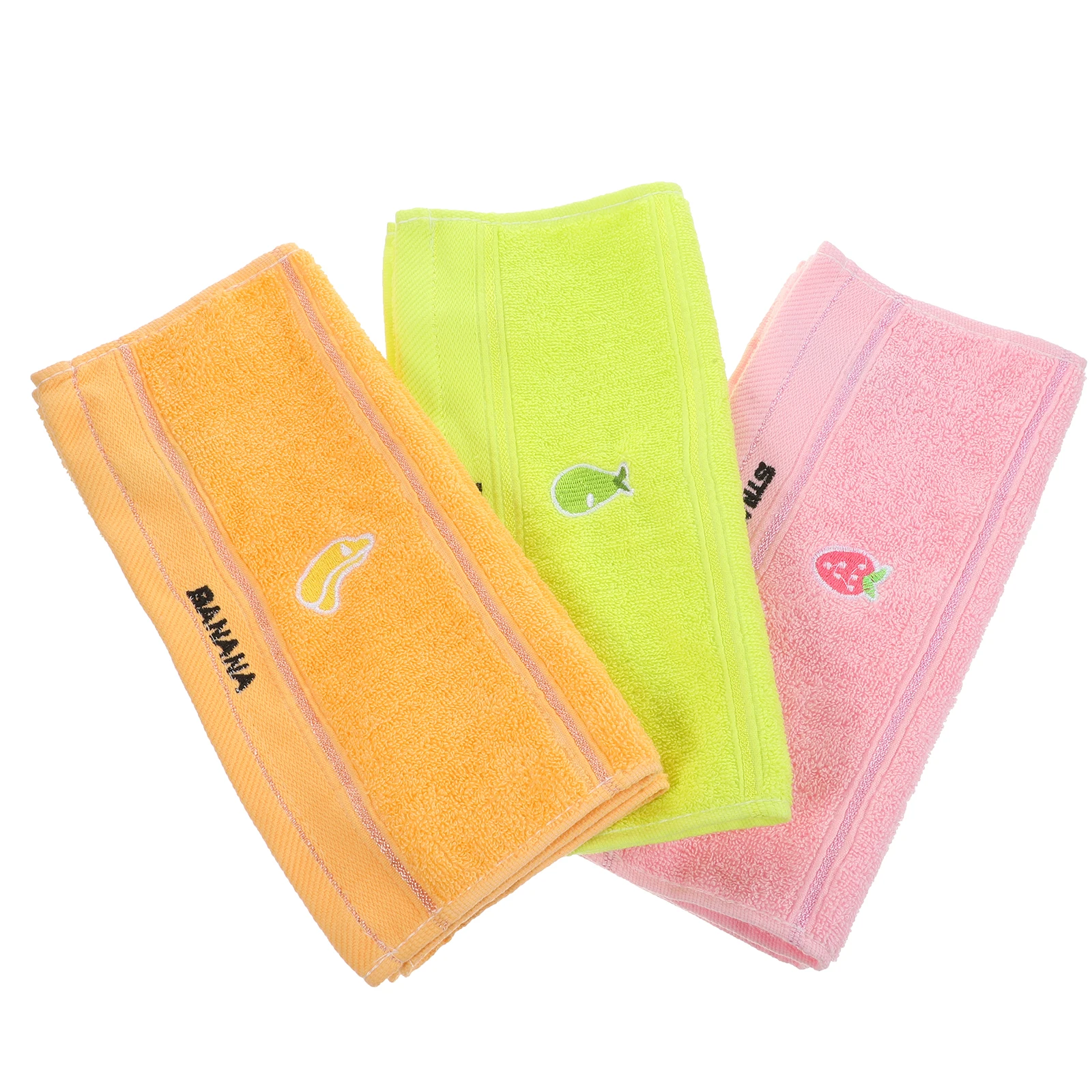 

3Pcs Cartoon Hand Towels Premium Cotton Absorbent Face Towels 50x25cm Fade Resistant Quick Dry Washcloths for Kids Bathroom
