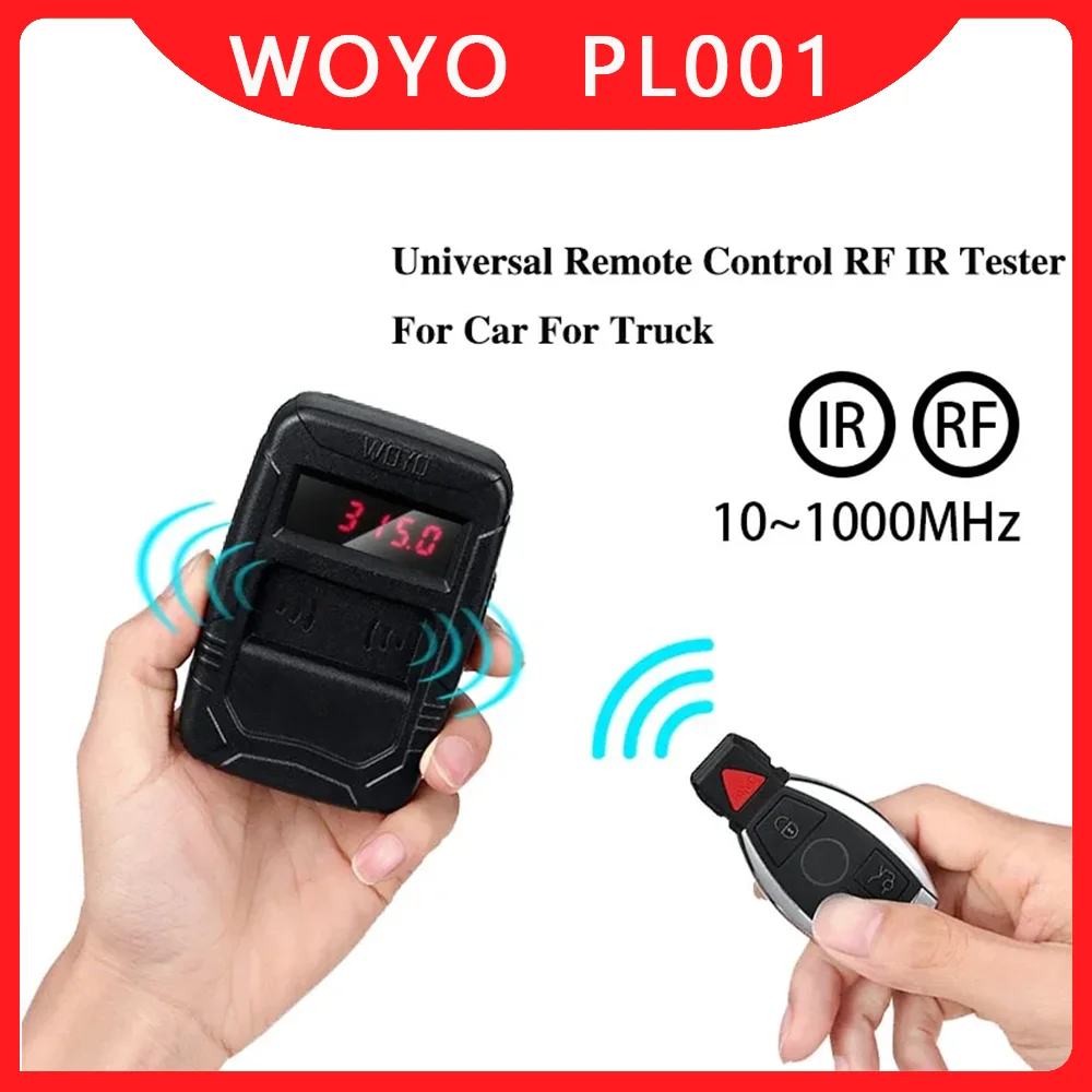 WOYO PL001 Car Remote Control Tester 10-1000MHZ RF IR Infrared Wireless Digital Frequency Tester for Truck Door Key Remote Clone