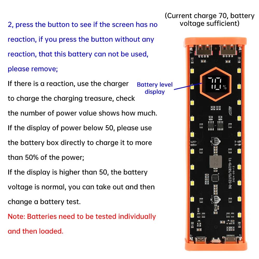 8x21700 Batteriegehäuse 22,5W Schnellladung DIY Batterie-Aufbewahrungsbox Lötfreies Powerbank-Gehäuse PD+ Blitzladung+ Schnellladung – Detail 6