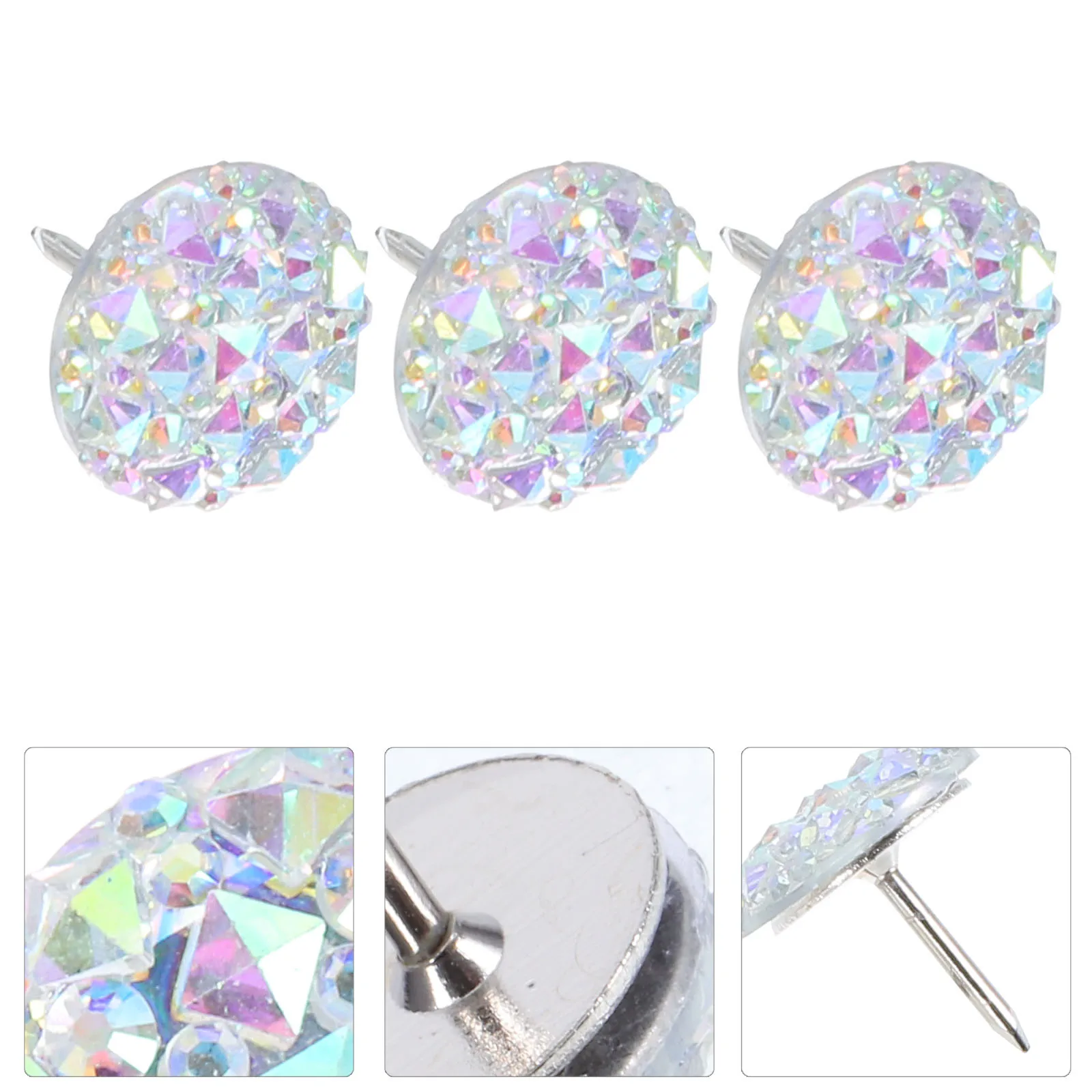 

50 Pcs Imitation Diamond Resin Bulletin Board Tacks Decorative Flower Cork Press The Wall Map for Office