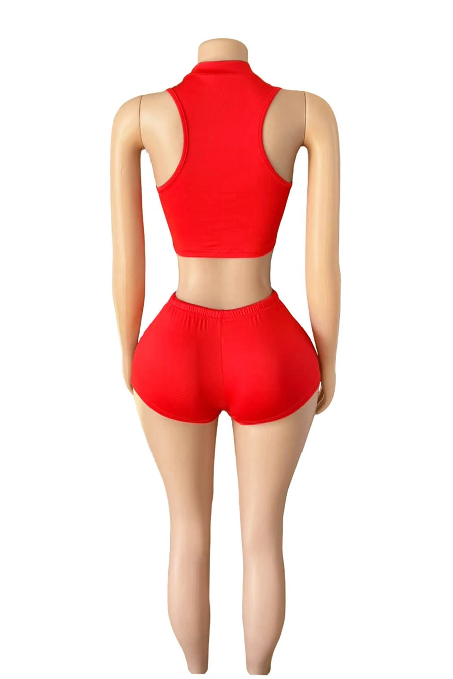 سيدة أنيقة رقم 6 مطبوعة رياضي 2 قطعة مجموعة المرأة المحاصيل الأعلى والسراويل الدعاوى 2025 الصيف الأحمر مثير نادي الشارع اللياقة البدنية الزي