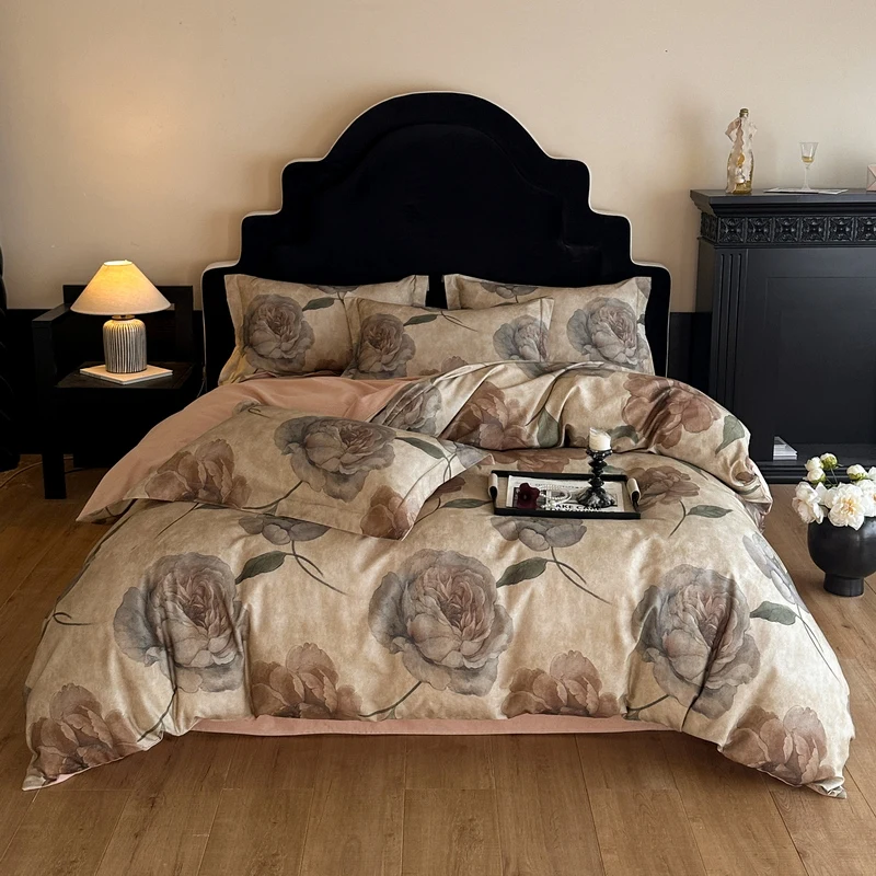 

100% Cotton Bedding Set Luxury Soft Duvet Cover Flat Sheet Pillowcases Single Double Queen King Size Quilt Cover Set